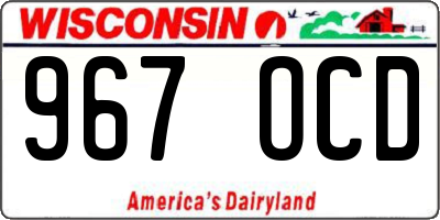 WI license plate 967OCD
