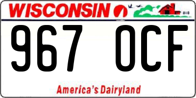 WI license plate 967OCF