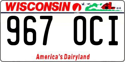 WI license plate 967OCI