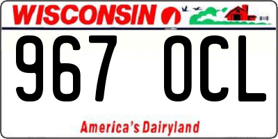 WI license plate 967OCL