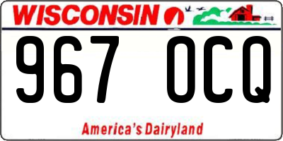 WI license plate 967OCQ