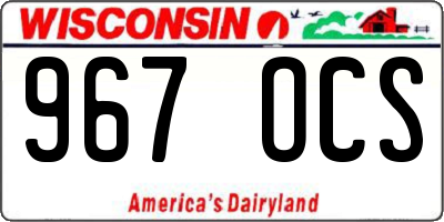 WI license plate 967OCS