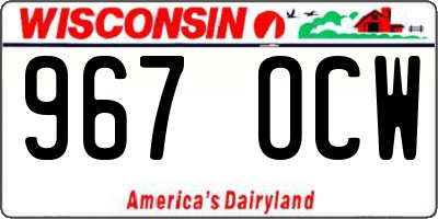 WI license plate 967OCW