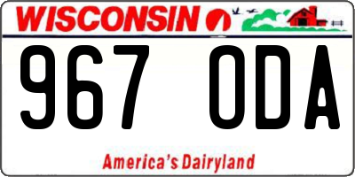 WI license plate 967ODA