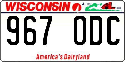 WI license plate 967ODC
