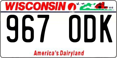 WI license plate 967ODK