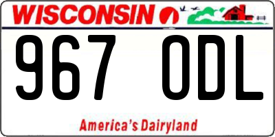WI license plate 967ODL