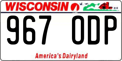 WI license plate 967ODP