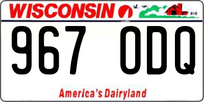 WI license plate 967ODQ