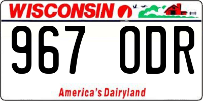 WI license plate 967ODR