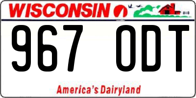 WI license plate 967ODT