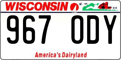 WI license plate 967ODY