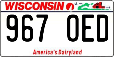WI license plate 967OED