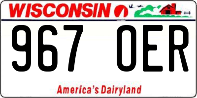 WI license plate 967OER