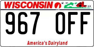 WI license plate 967OFF