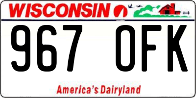 WI license plate 967OFK