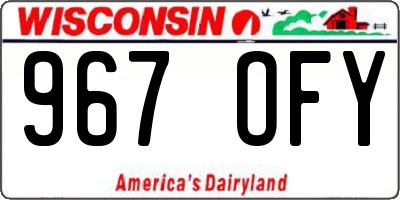 WI license plate 967OFY