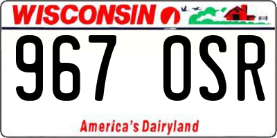 WI license plate 967OSR