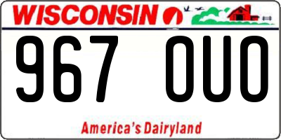 WI license plate 967OUO