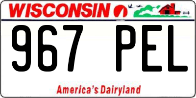 WI license plate 967PEL