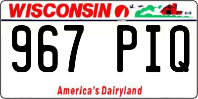 WI license plate 967PIQ
