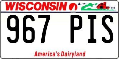WI license plate 967PIS
