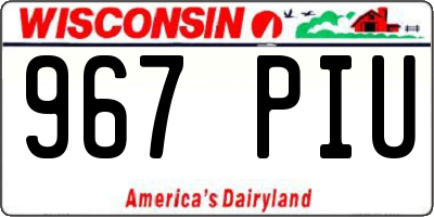 WI license plate 967PIU