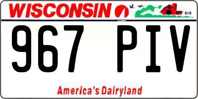 WI license plate 967PIV