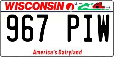 WI license plate 967PIW