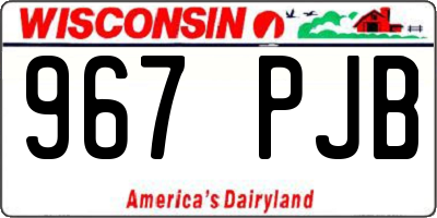 WI license plate 967PJB