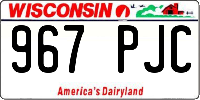 WI license plate 967PJC