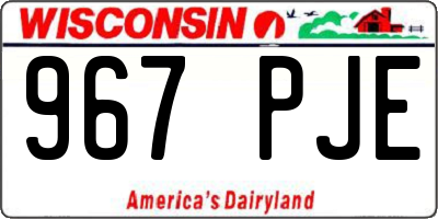 WI license plate 967PJE