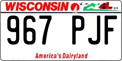 WI license plate 967PJF