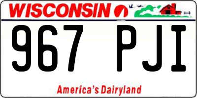 WI license plate 967PJI