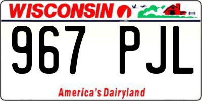 WI license plate 967PJL