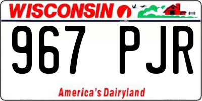 WI license plate 967PJR