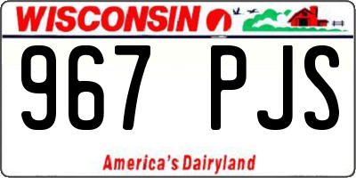 WI license plate 967PJS