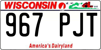 WI license plate 967PJT