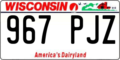 WI license plate 967PJZ