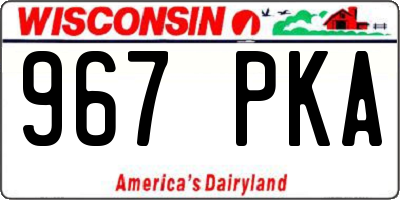 WI license plate 967PKA