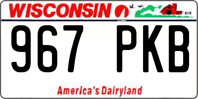 WI license plate 967PKB