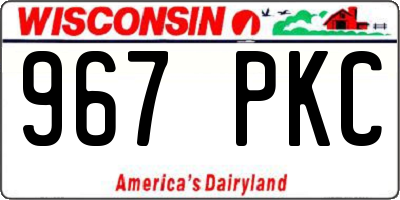 WI license plate 967PKC