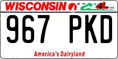 WI license plate 967PKD