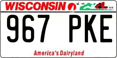 WI license plate 967PKE