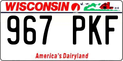 WI license plate 967PKF