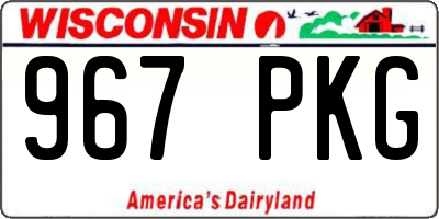 WI license plate 967PKG