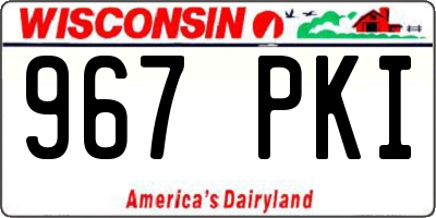 WI license plate 967PKI