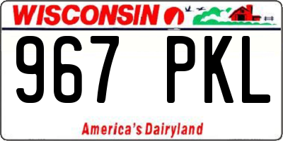 WI license plate 967PKL