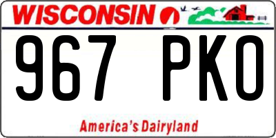 WI license plate 967PKO