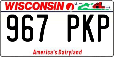 WI license plate 967PKP